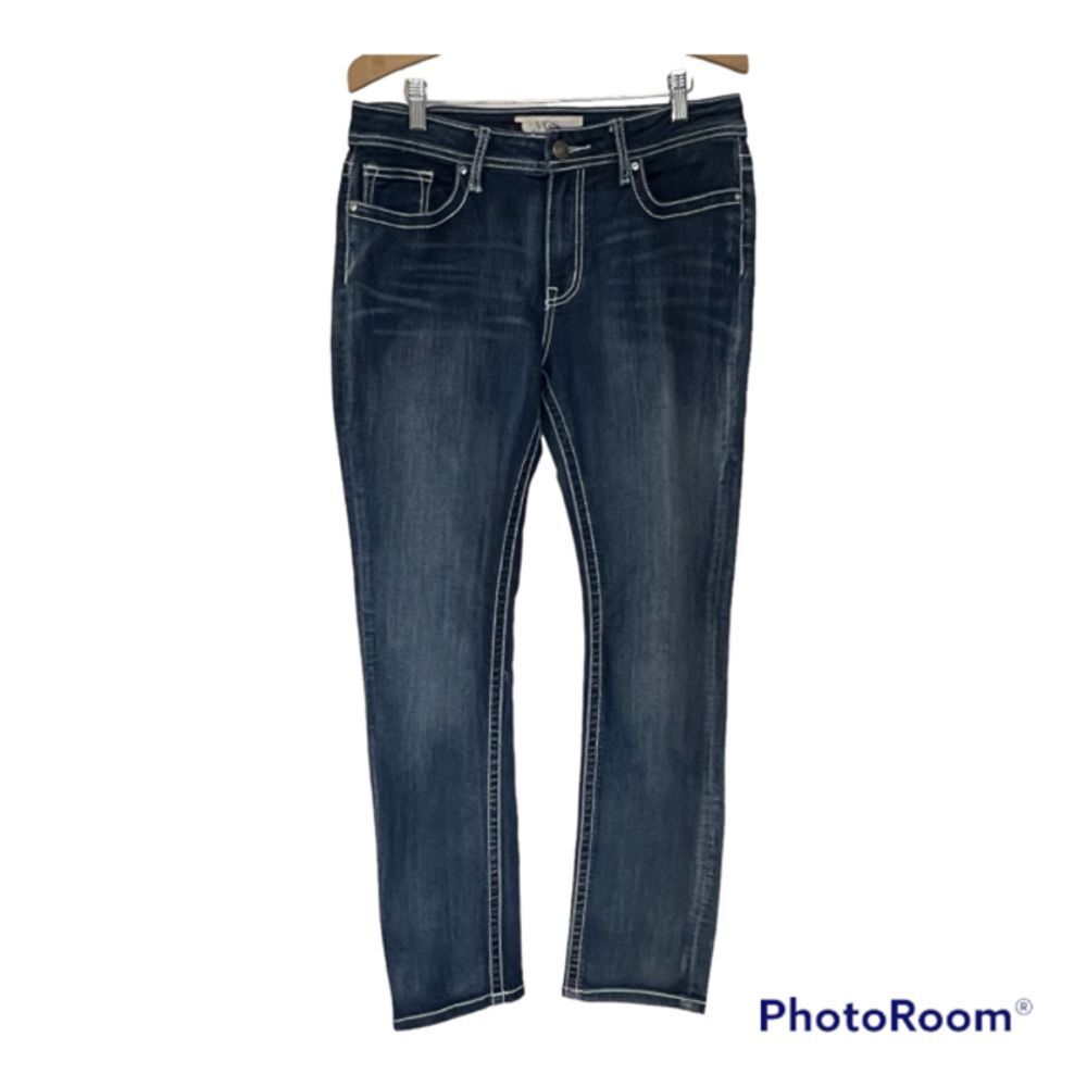 VGS EMBELLISHED DARK WASH SKINNY JEANS SIZE 10